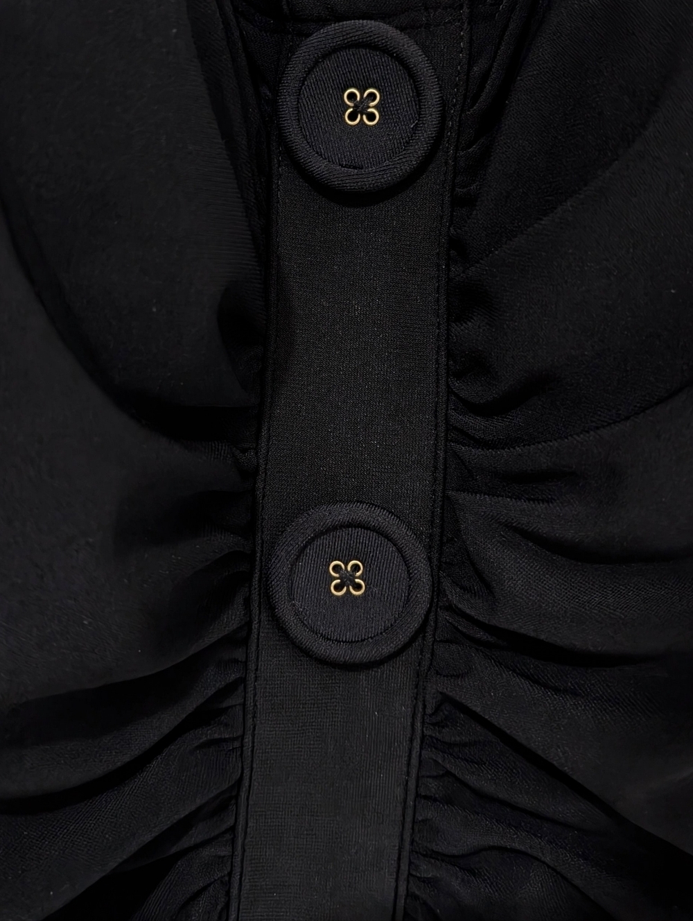 Beyond Control Black Button Ruched Sculpting Shaping One Piece Swimsuit 14 NWT - Picture 10 of 10